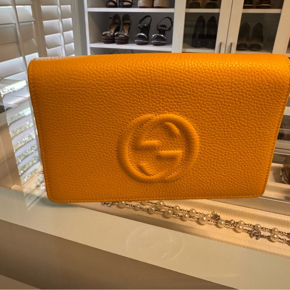 Gucci Mustard Leather Clutch